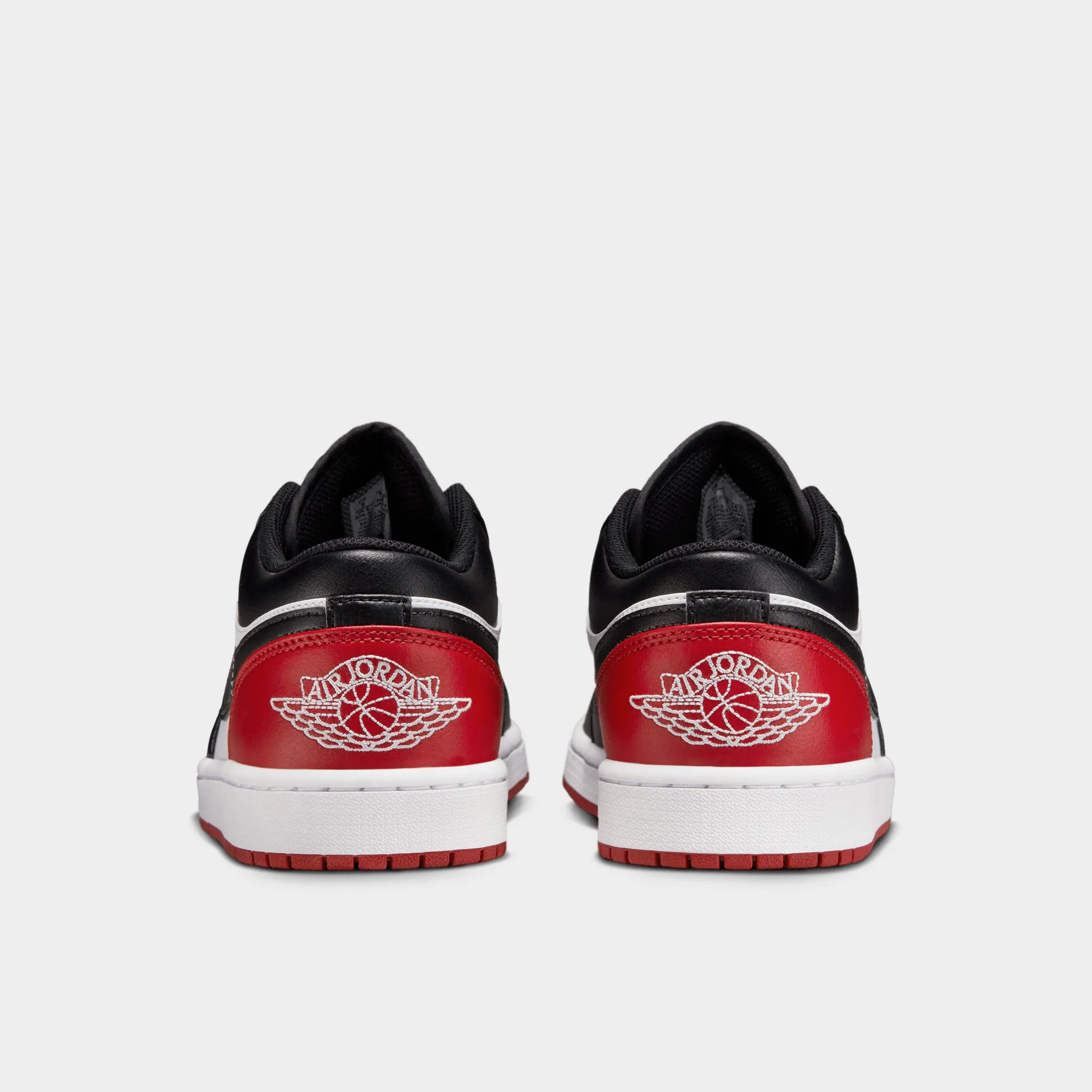 Mens Jordan Jordan 1 Low White / Black - Varsity Red