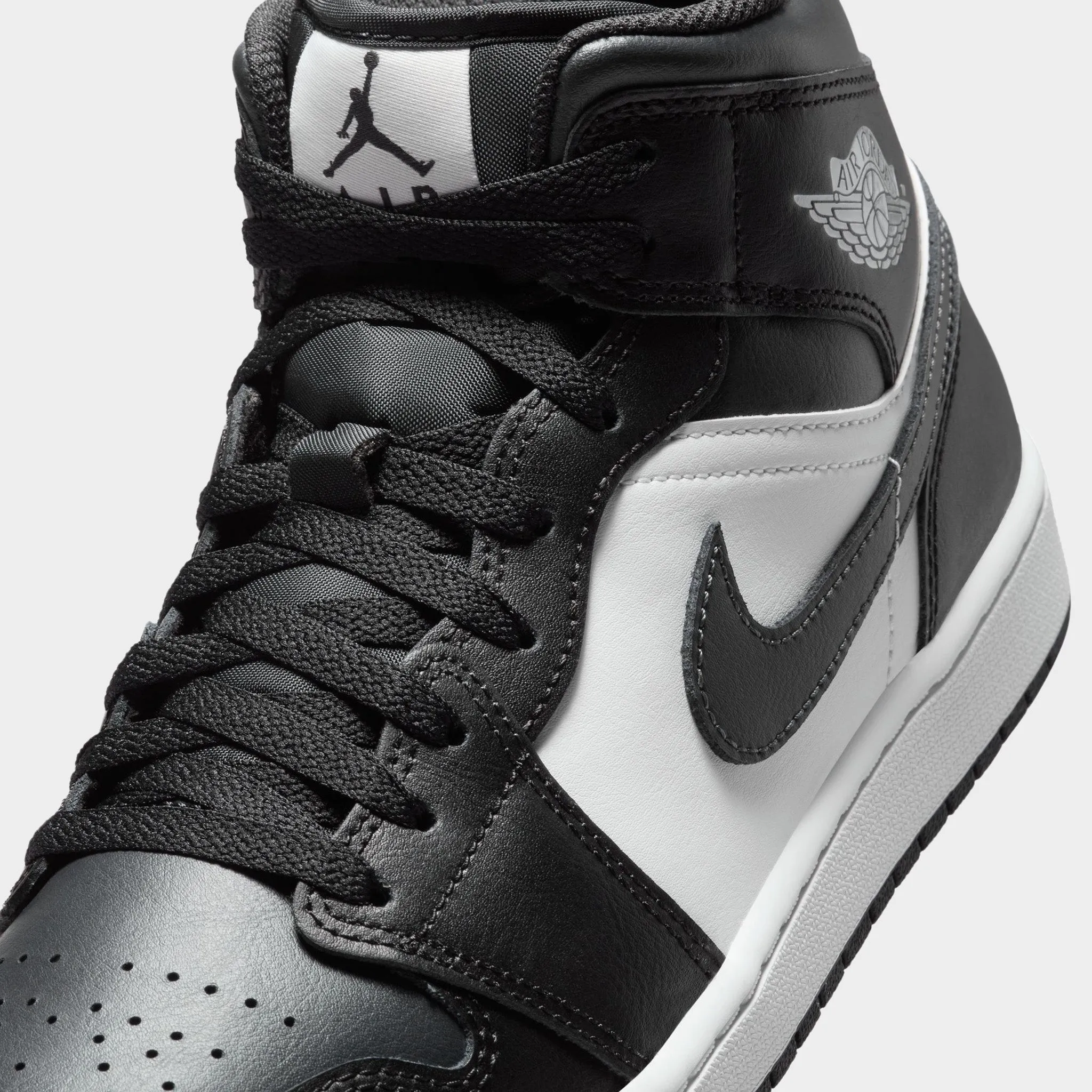 Mens Jordan Jordan 1 Mid Black / Off Noir - Summit White