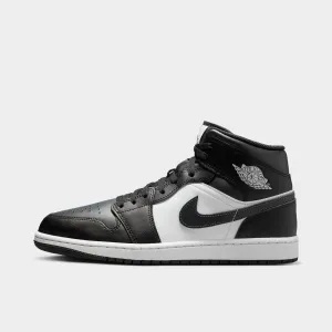 Mens Jordan Jordan 1 Mid Black / Off Noir - Summit White