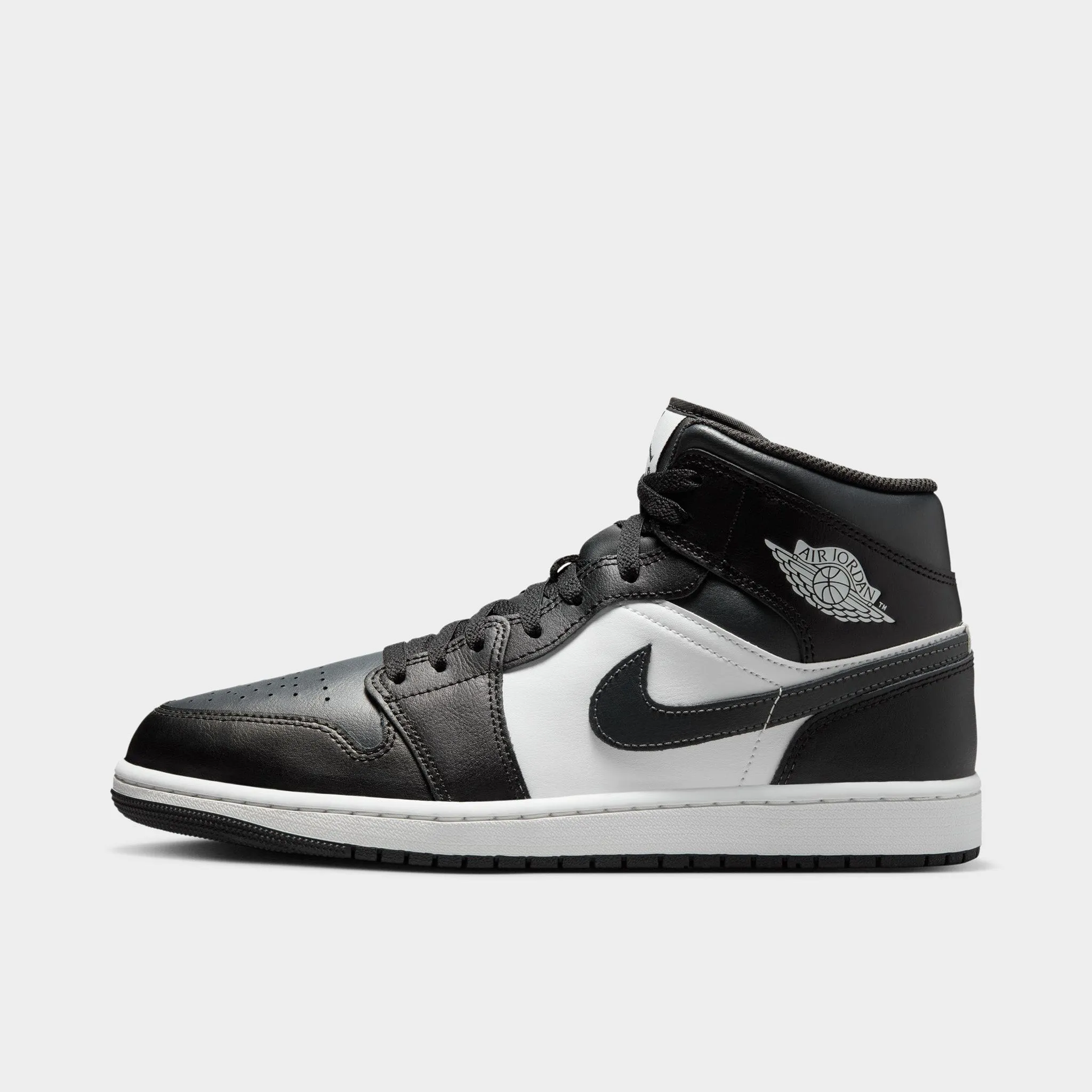 Mens Jordan Jordan 1 Mid Black / Off Noir - Summit White