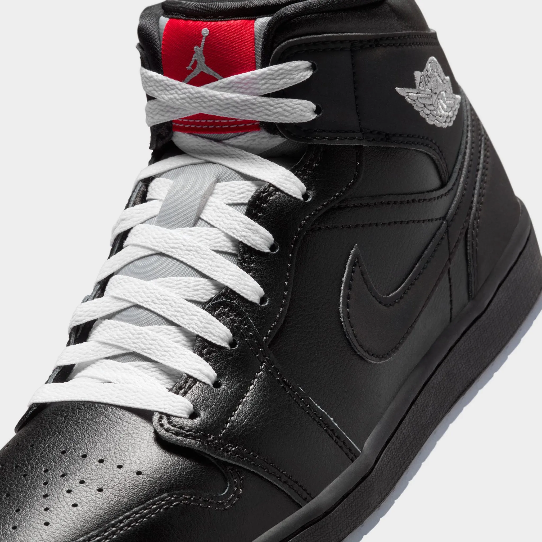 Mens Jordan Jordan 1 Mid SE Black / Black - White