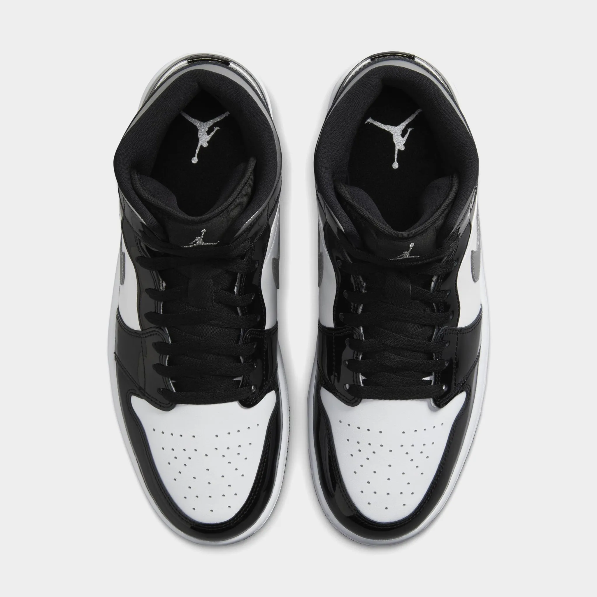 Mens Jordan Jordan 1 Mid SE Black / Metallic Silver - White