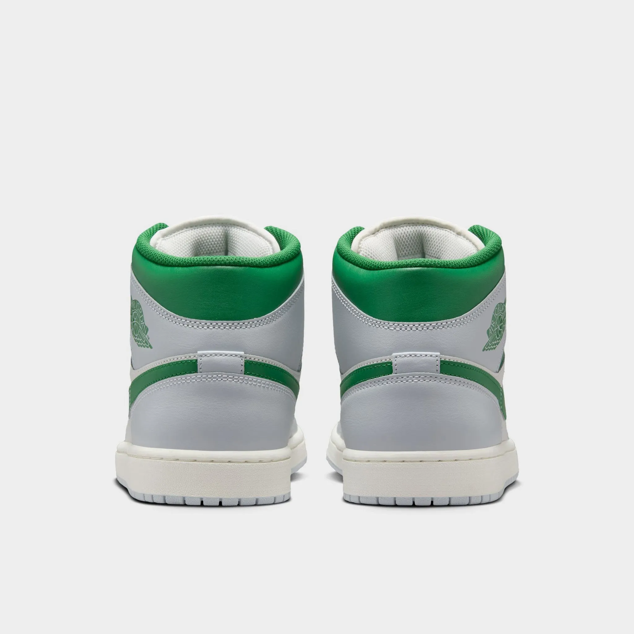Mens Jordan Jordan 1 Mid Summit White / Pine Green - Pure Platinum