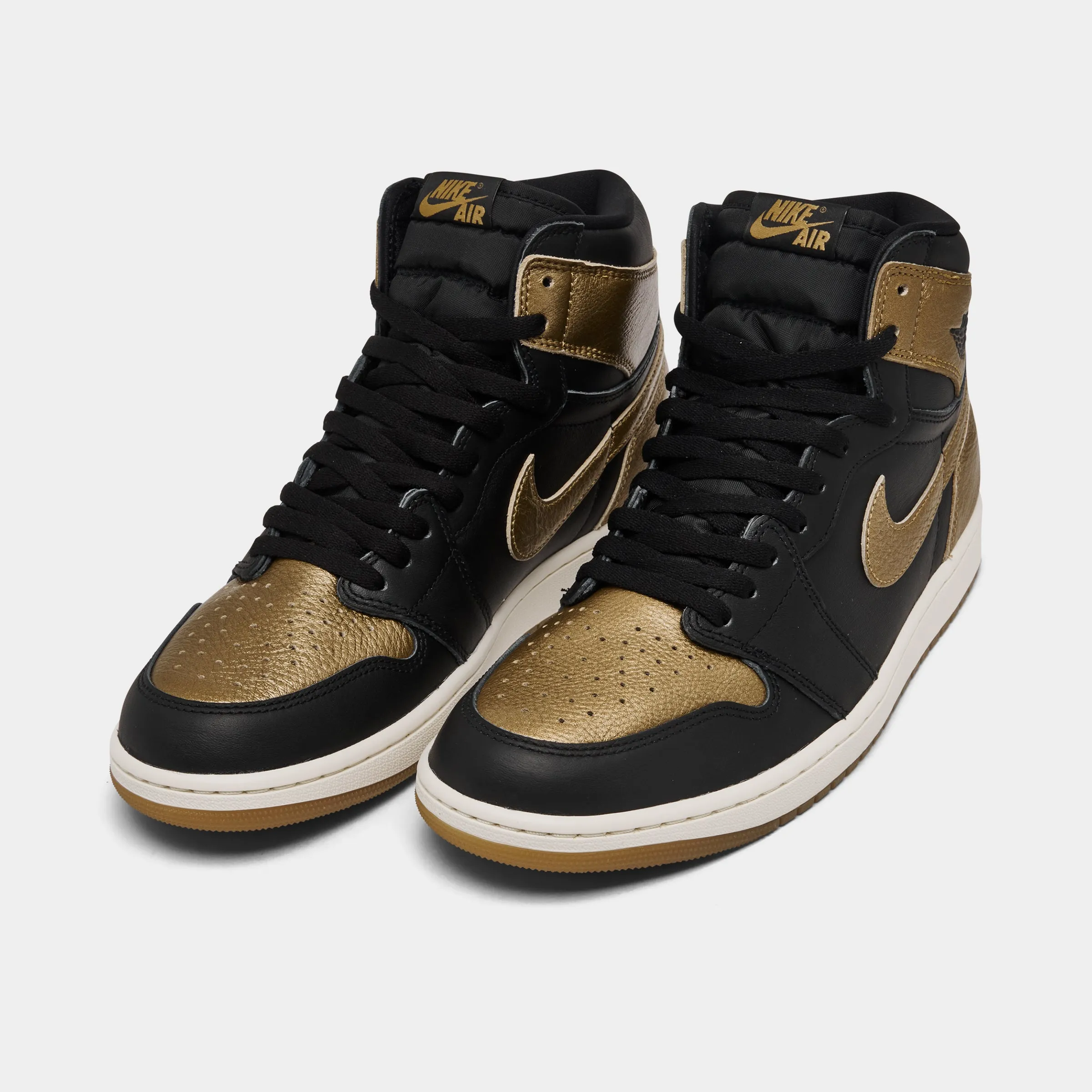 Mens Jordan Jordan 1 Retro High OG Black / Metallic Gold - Sail