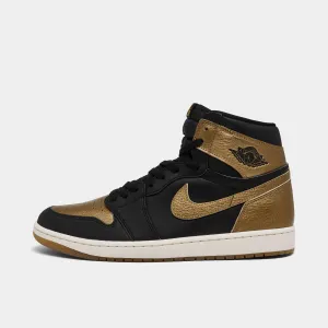 Mens Jordan Jordan 1 Retro High OG Black / Metallic Gold - Sail
