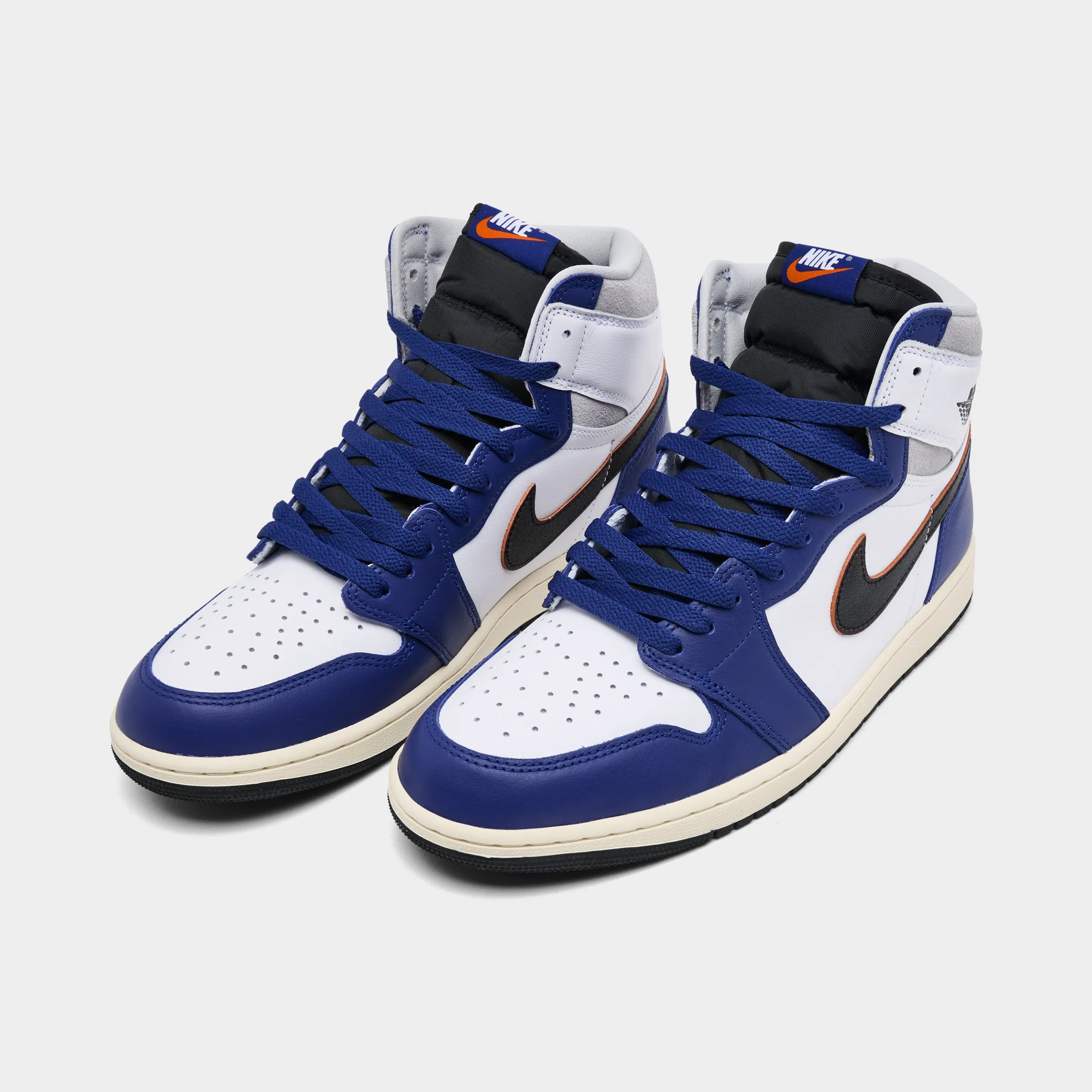 Mens Jordan Jordan 1 Retro High OG White / Black / Neutral Grey - Deep Royal Blue