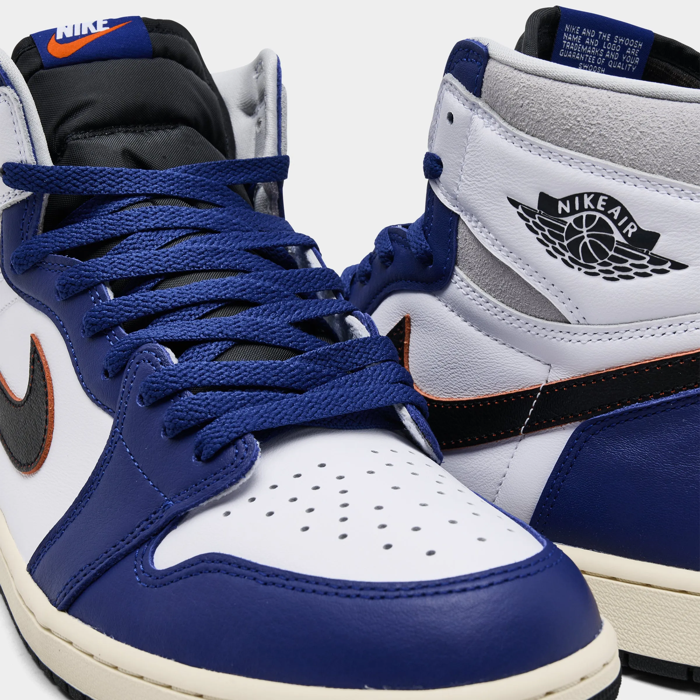 Mens Jordan Jordan 1 Retro High OG White / Black / Neutral Grey - Deep Royal Blue