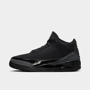 Mens Jordan Jordan 3 Retro Black / Dark Charcoal - White