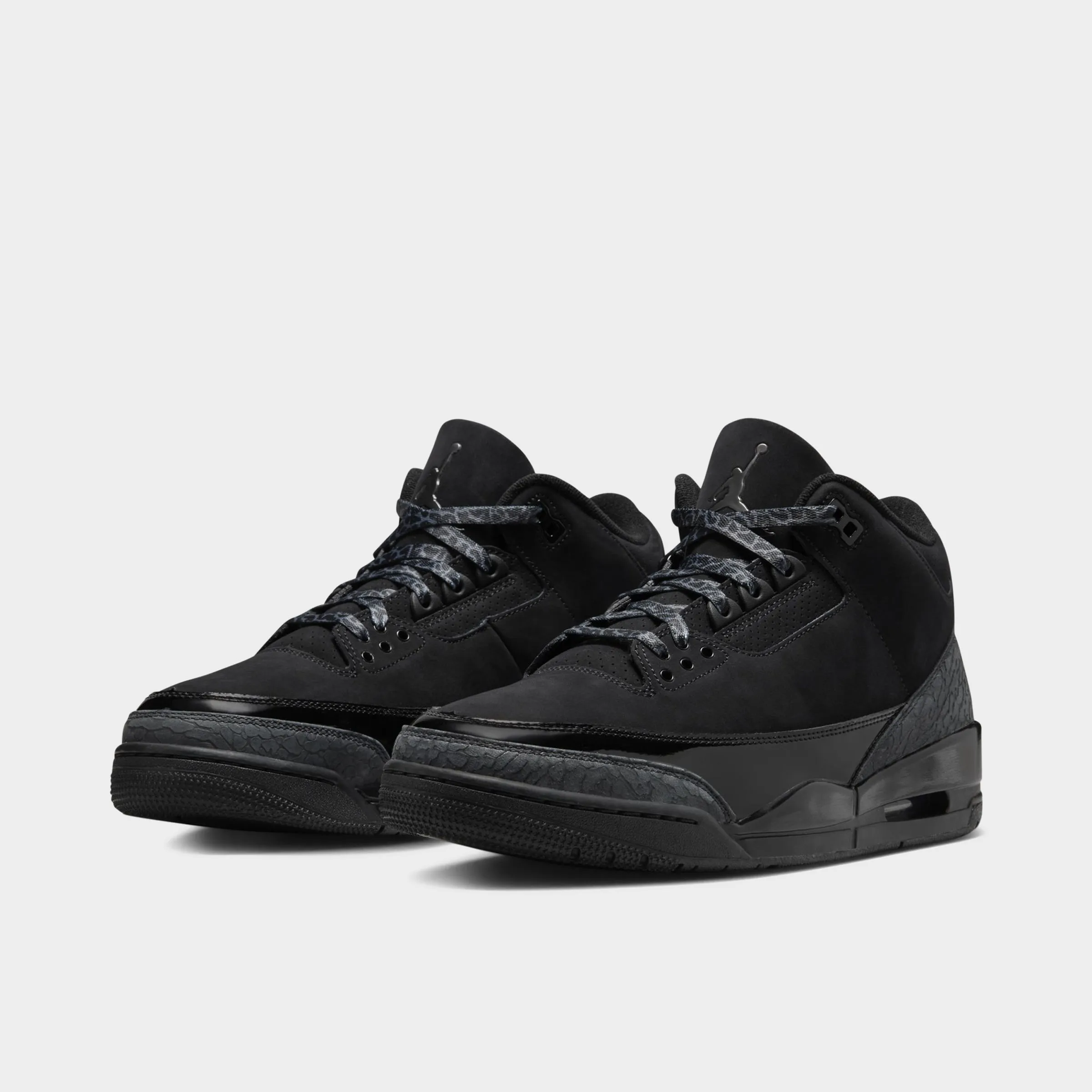 Mens Jordan Jordan 3 Retro Black / Dark Charcoal - White