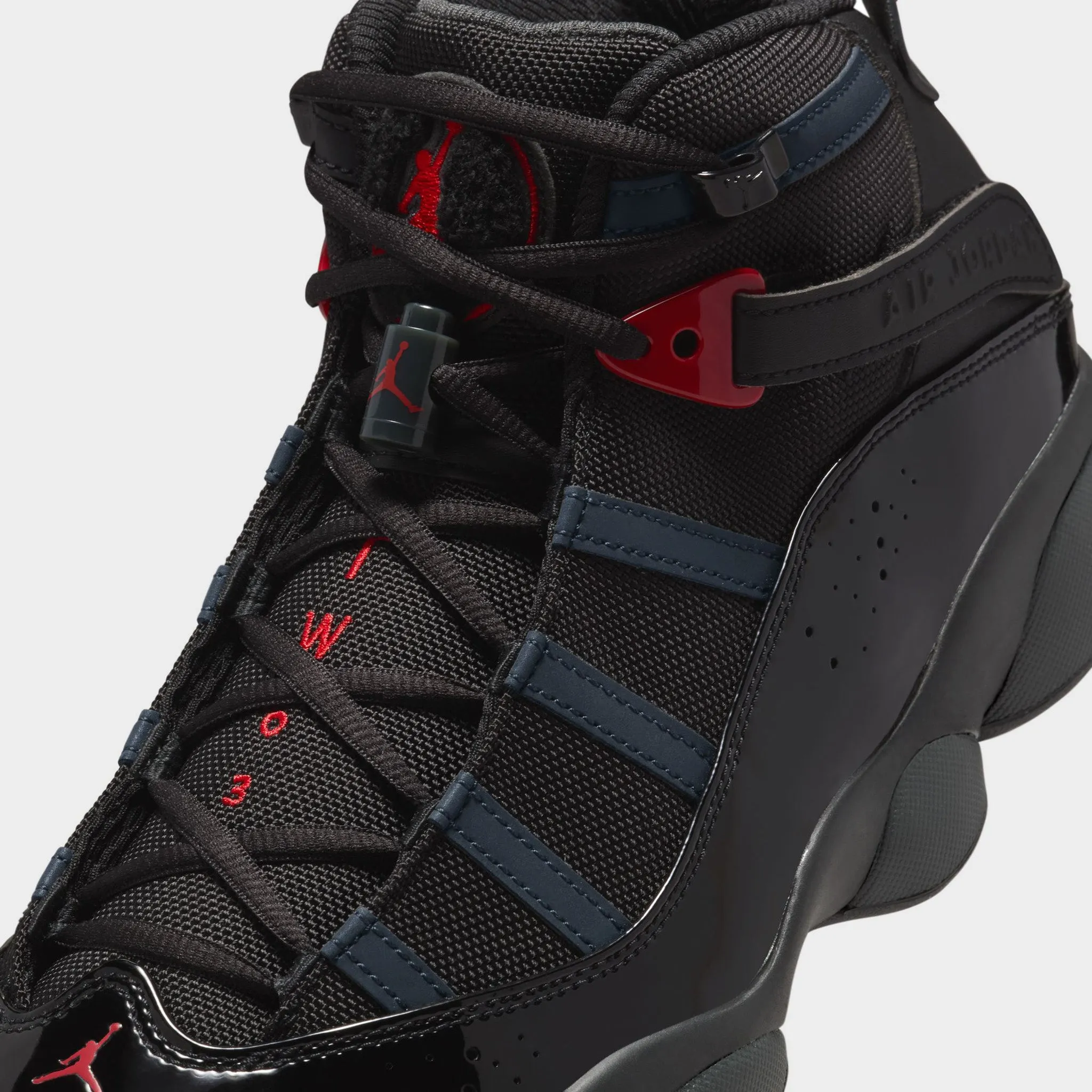 Mens Jordan Jordan 6 Rings Black / Fire Red - Anthracite