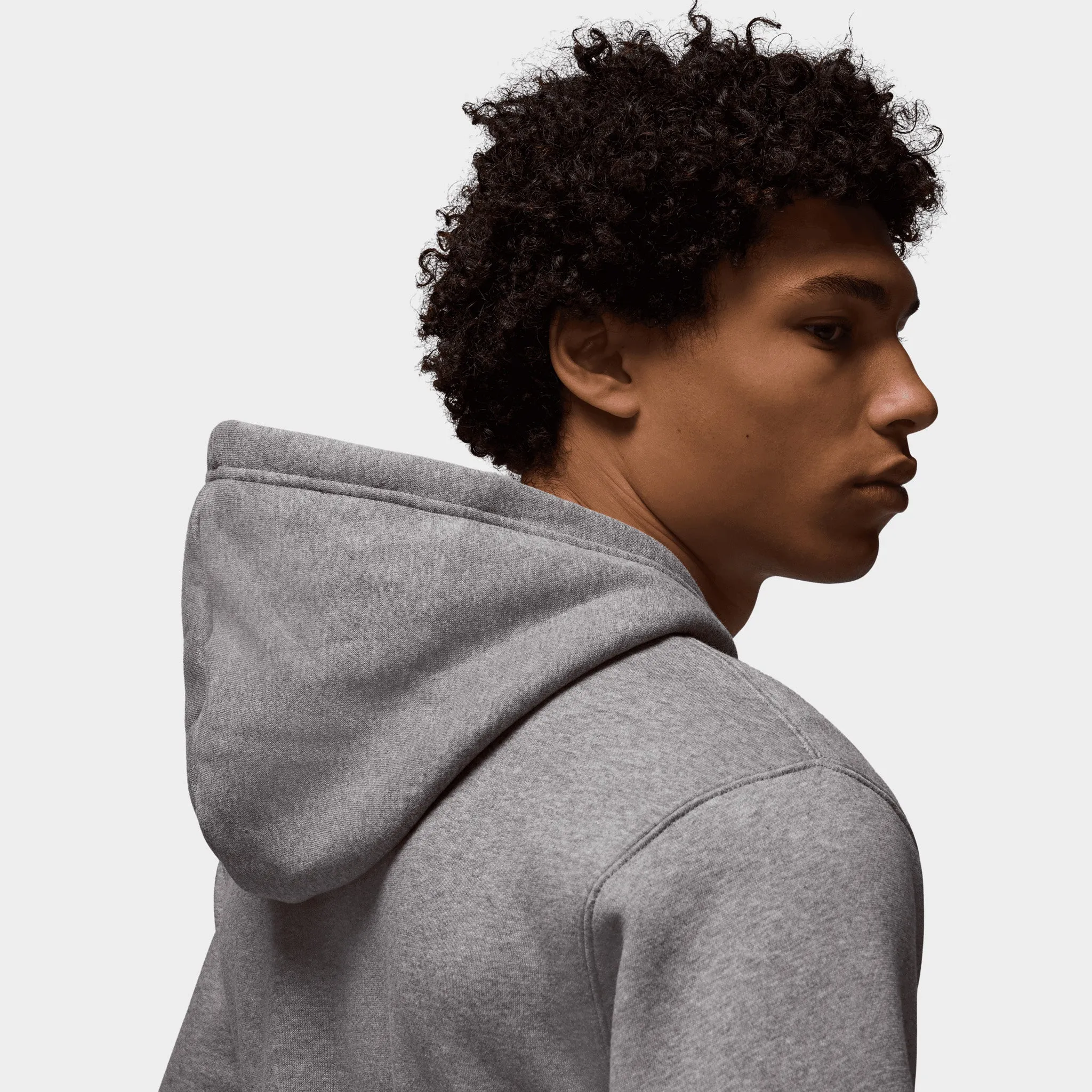Mens Jordan Jordan Brooklyn Fleece Pullover Hoodie Carbon Heather / White