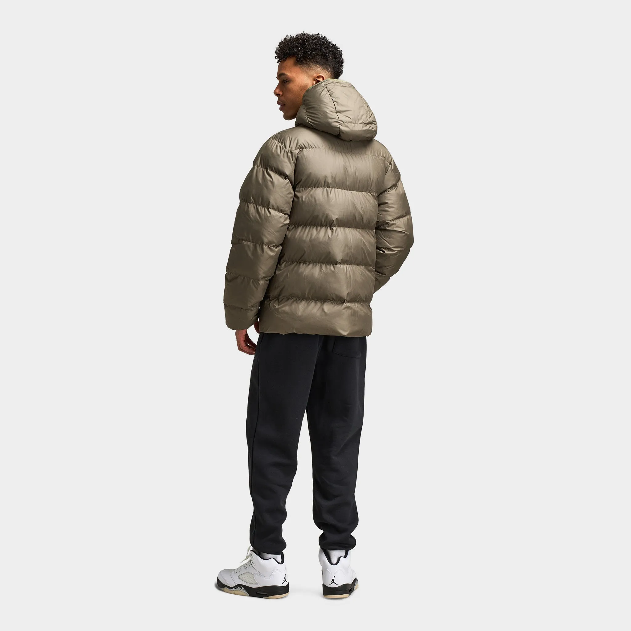 Mens Jordan Jordan Brooklyn Puffer Jacket Medium Olive / Black