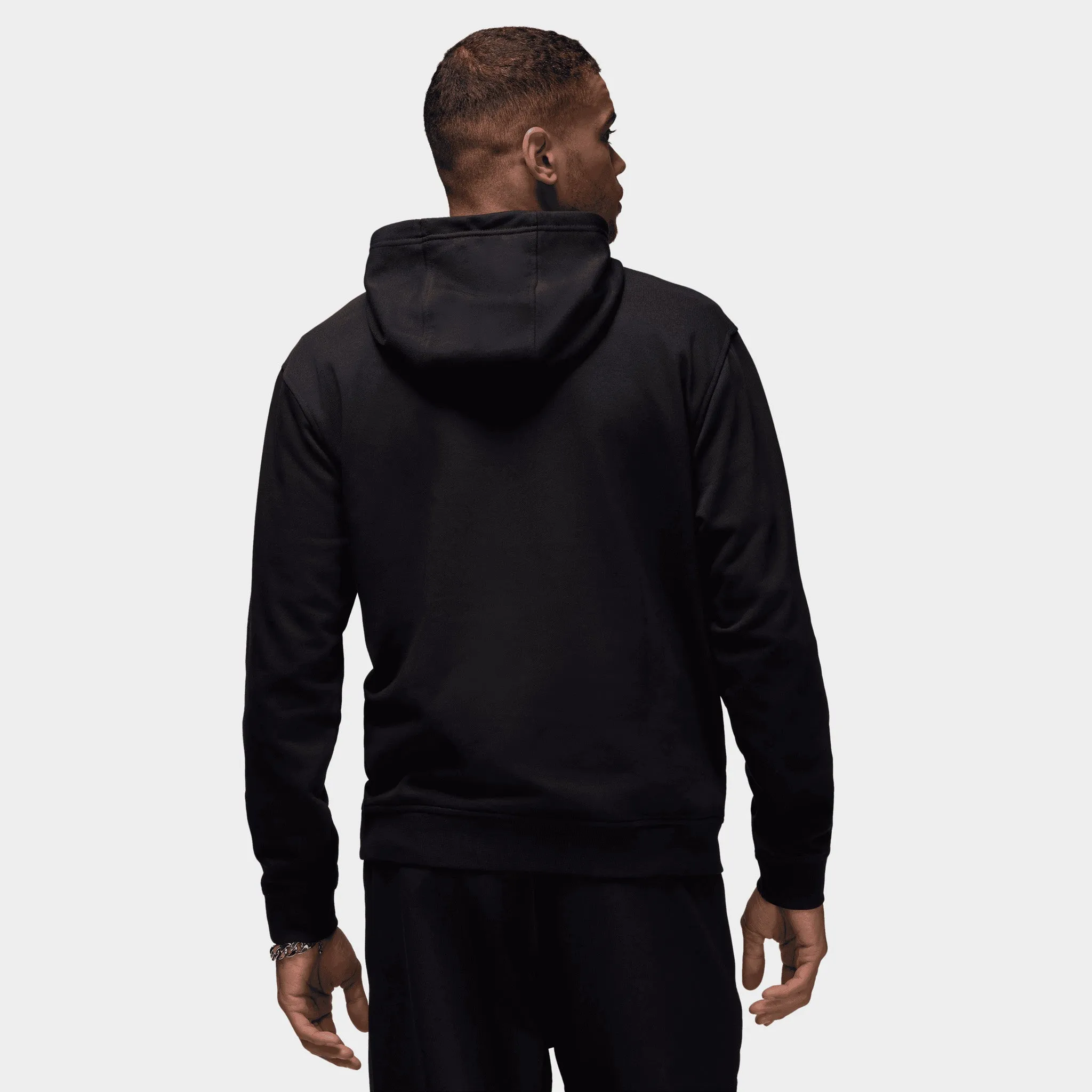 Mens Jordan Jordan Dri-FIT Sport Crossover Fleece Pullover Hoodie Black / White