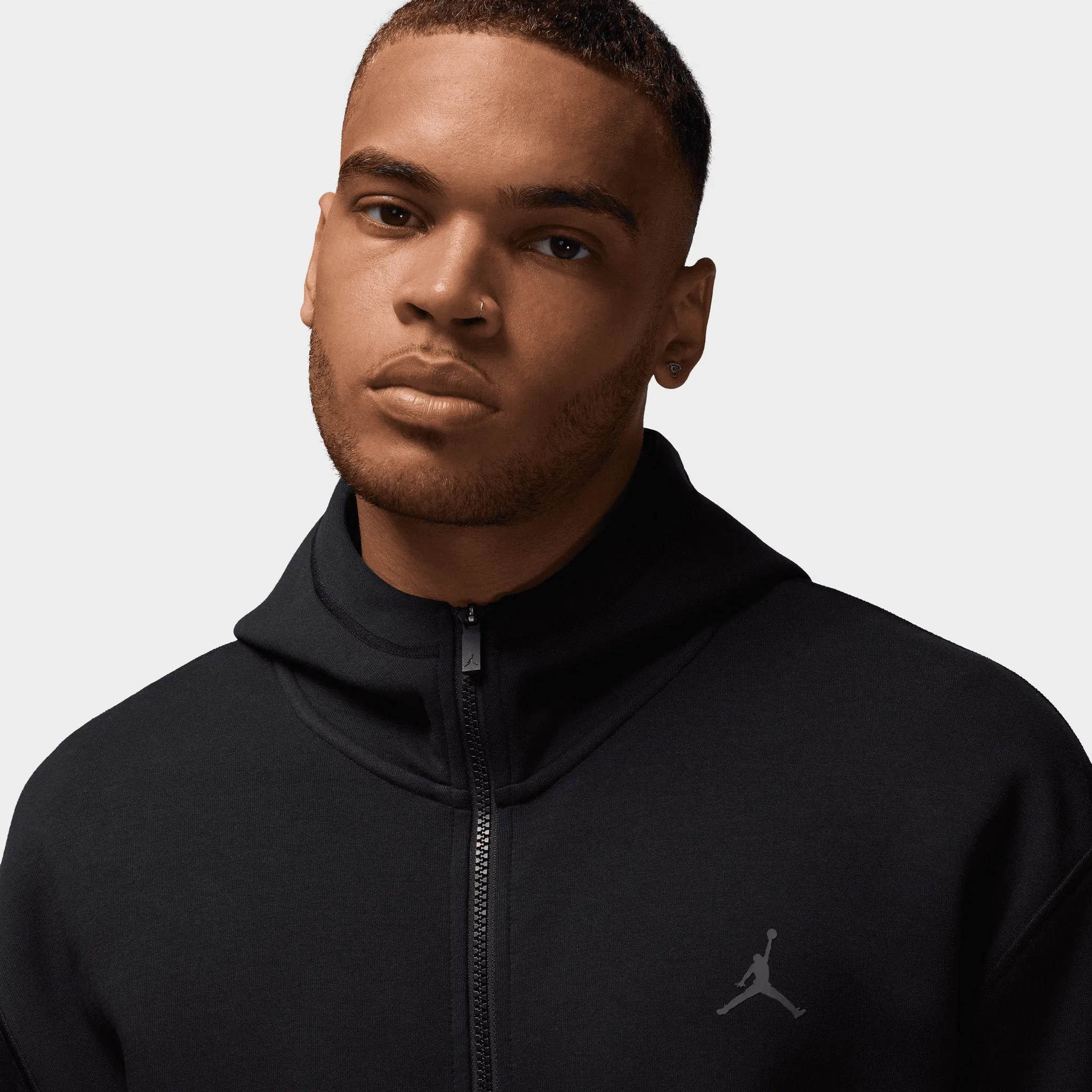 Mens Jordan Jordan Dri-FIT Sport Hoop Full-Zip Hoodie Black / White