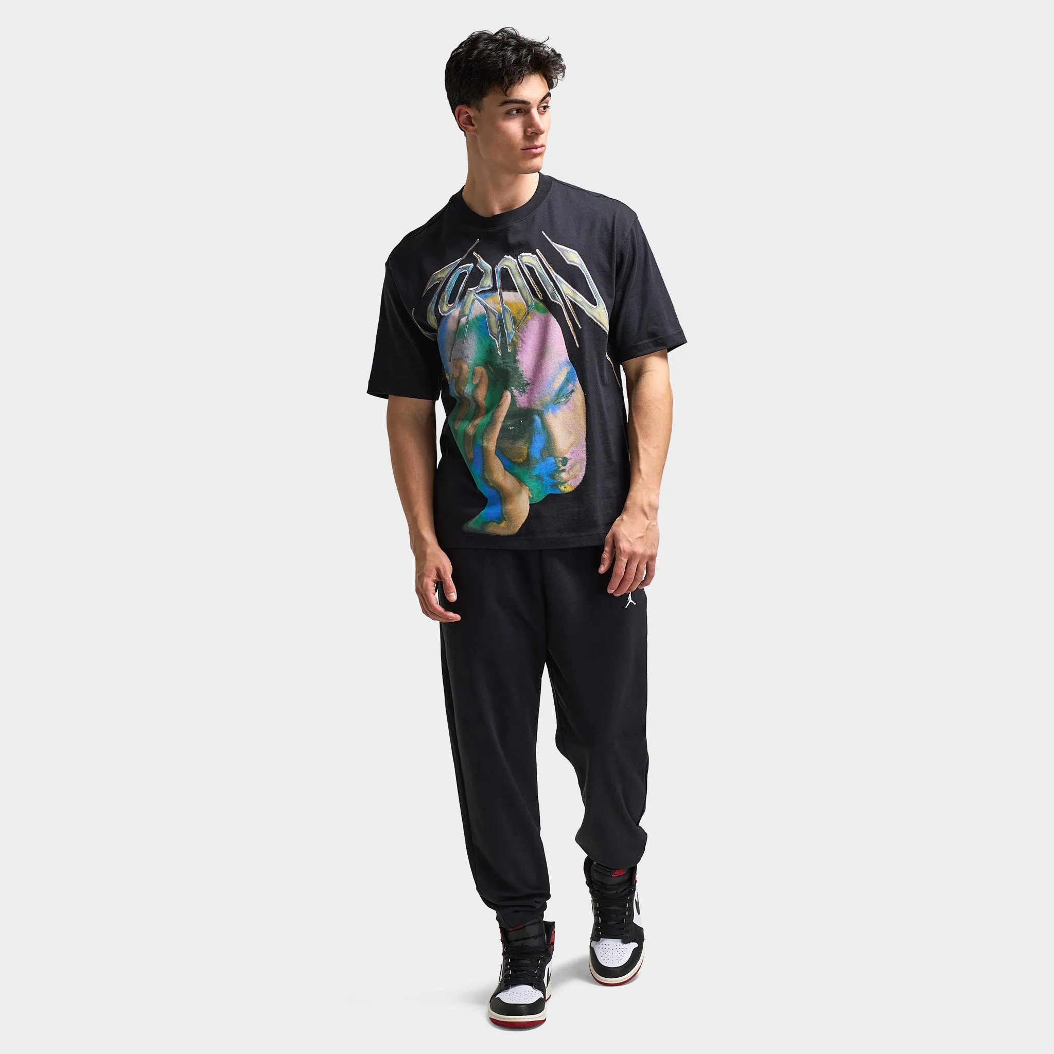 Mens Jordan Jordan Dri-FIT Think Graphic T-Shirt Black / White