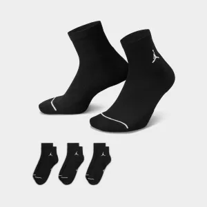 Mens Jordan Jordan Everyday Ankle Socks (3 Pack) Black / White