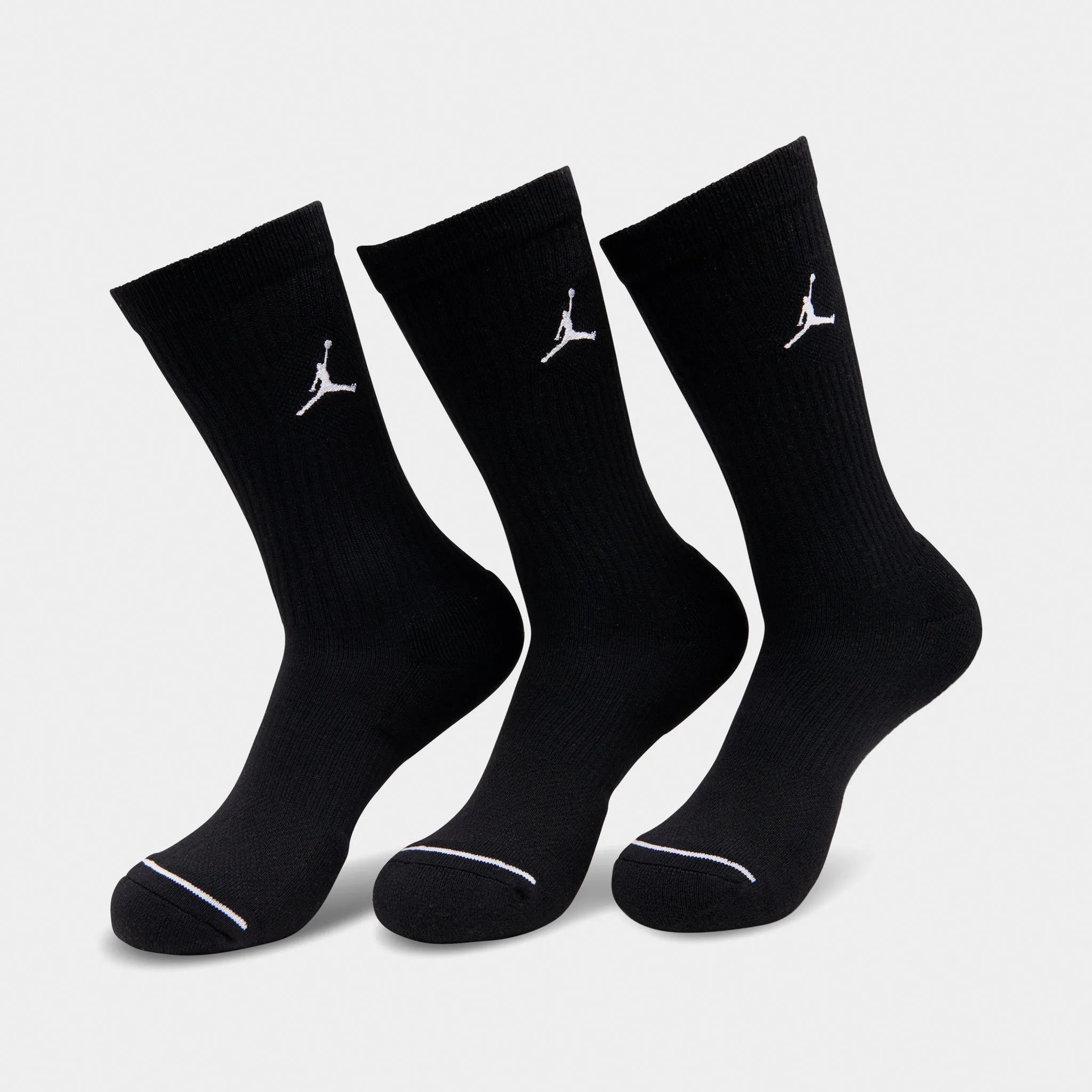 Mens Jordan Jordan Everyday Crew Socks (3 Pack) Black / White