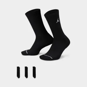 Mens Jordan Jordan Everyday Crew Socks (3 Pack) Black / White