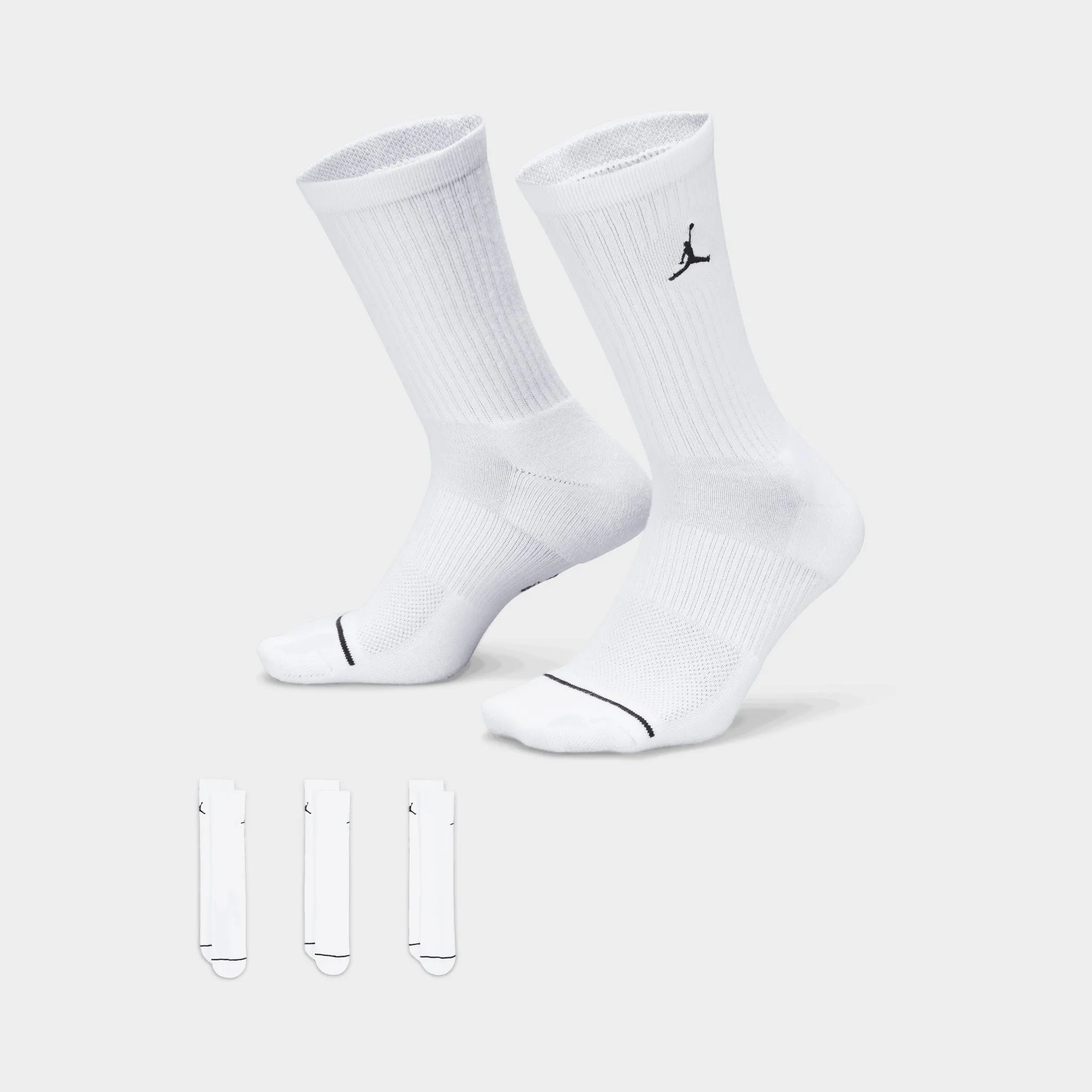 Mens Jordan Jordan Everyday Crew Socks (3 Pack) White / Black