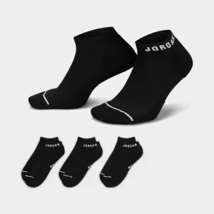 Mens Jordan Jordan Everyday No-Show Socks (3 Pack) Black / White