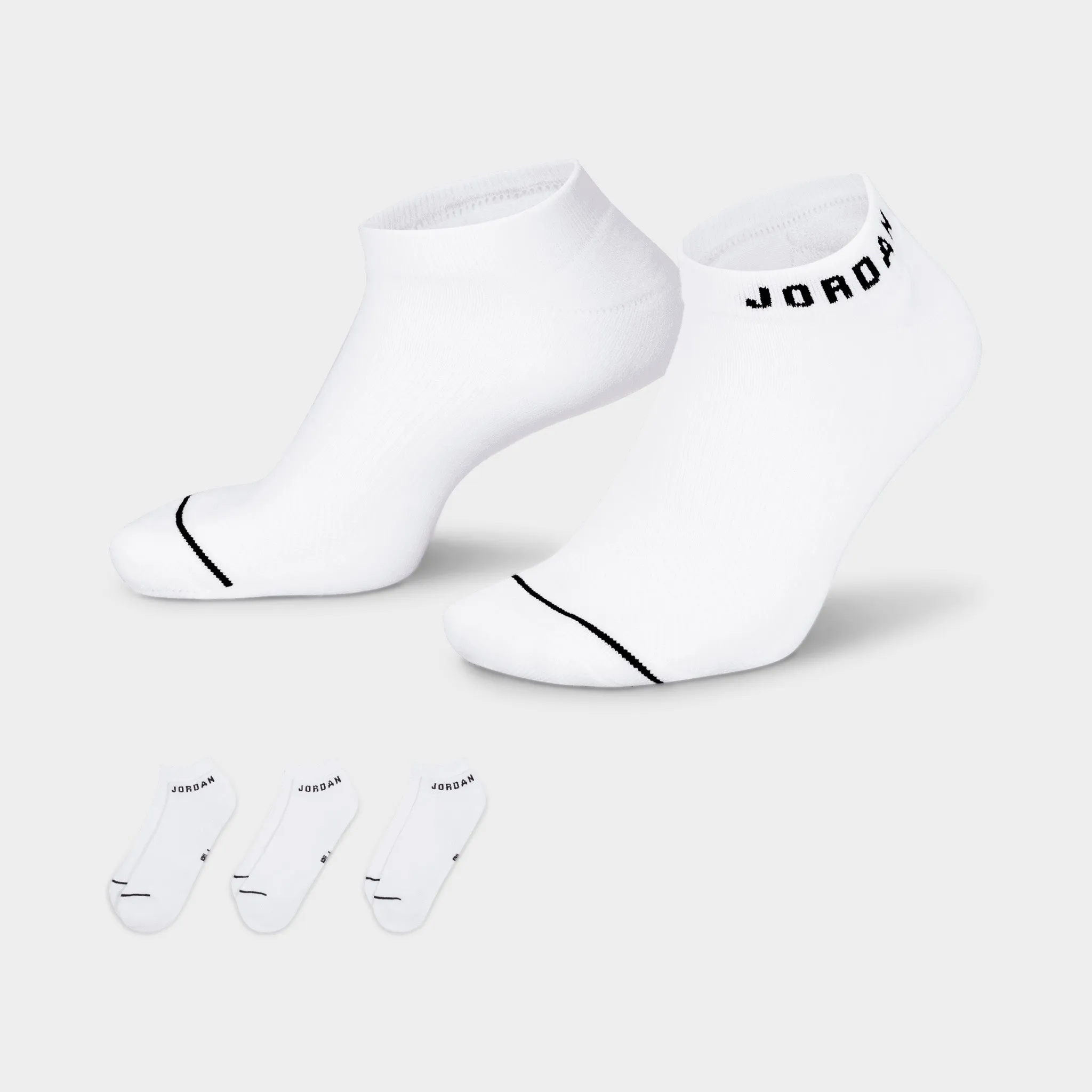 Mens Jordan Jordan Everyday No-Show Socks (3 Pack) White / Black