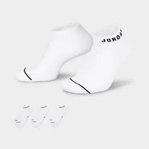 Mens Jordan Jordan Everyday No-Show Socks (3 Pack) White / Black