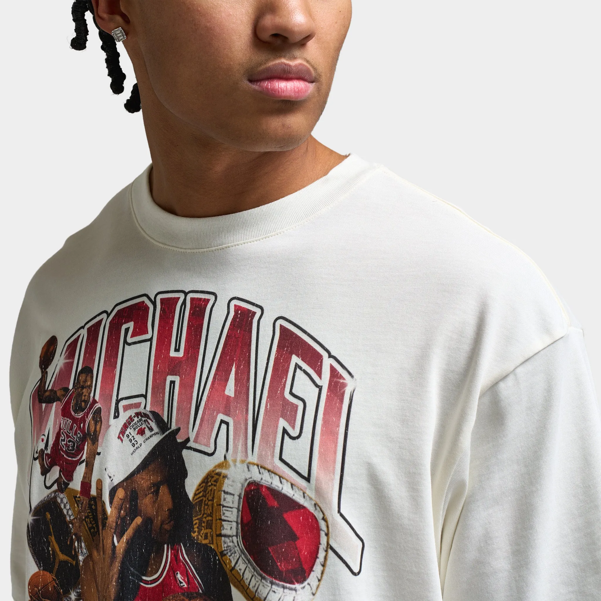 Mens Jordan Jordan "Photo" Graphic Oversized T-Shirt Sail / Varsity Red - Varsity Red
