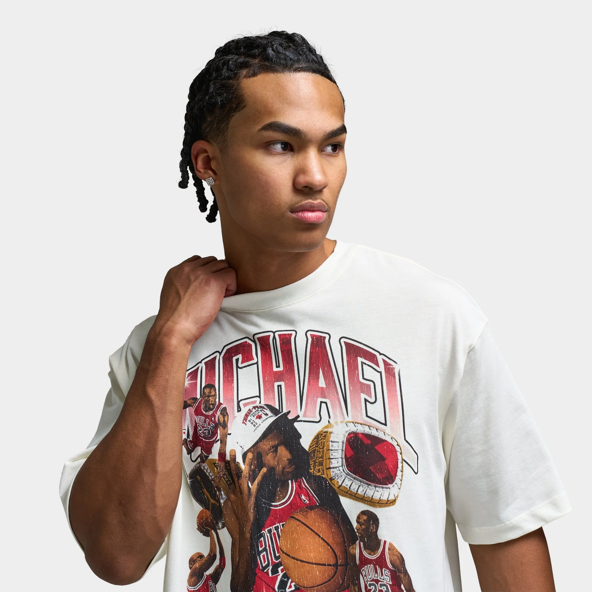 Mens Jordan Jordan "Photo" Graphic Oversized T-Shirt Sail / Varsity Red - Varsity Red