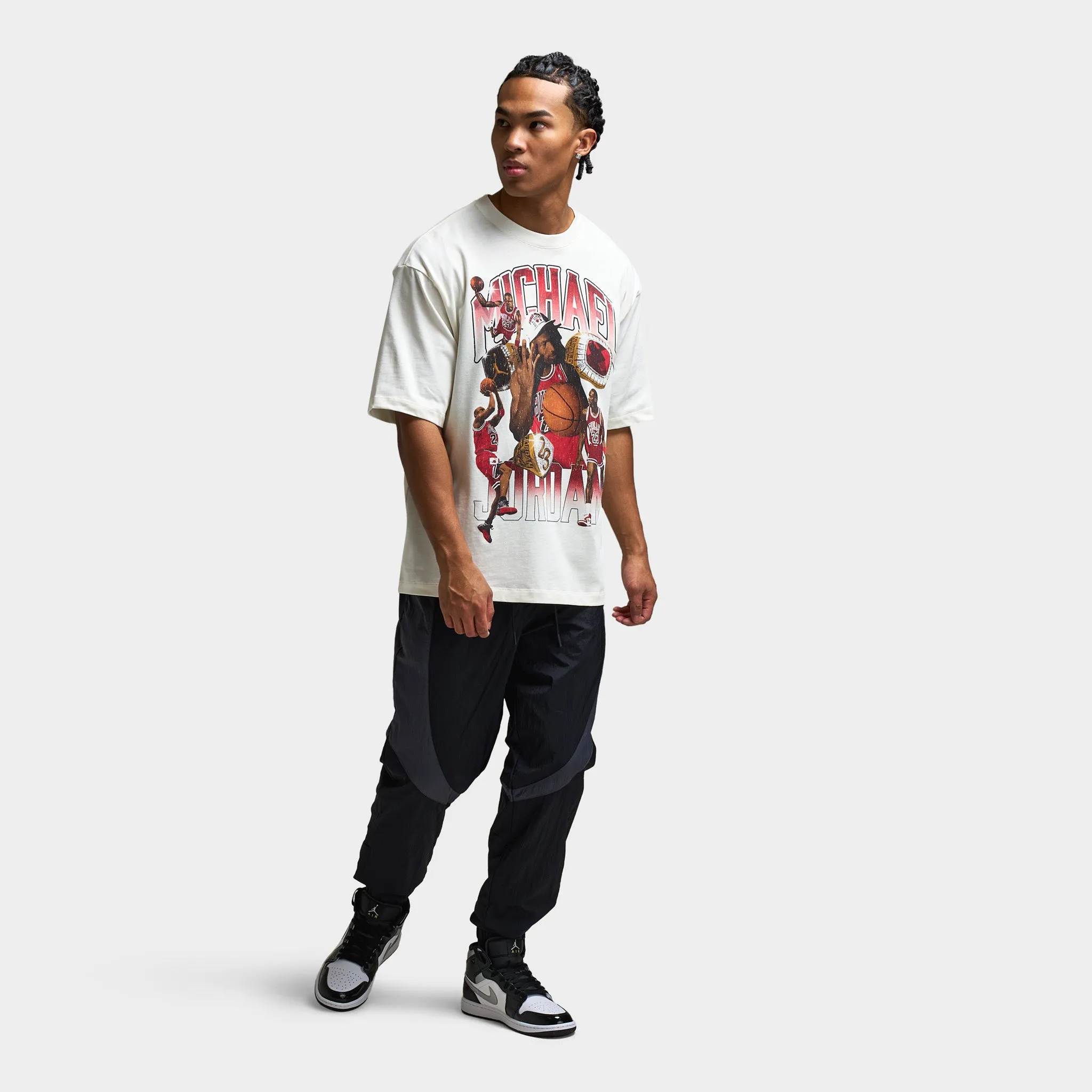 Mens Jordan Jordan "Photo" Graphic Oversized T-Shirt Sail / Varsity Red - Varsity Red