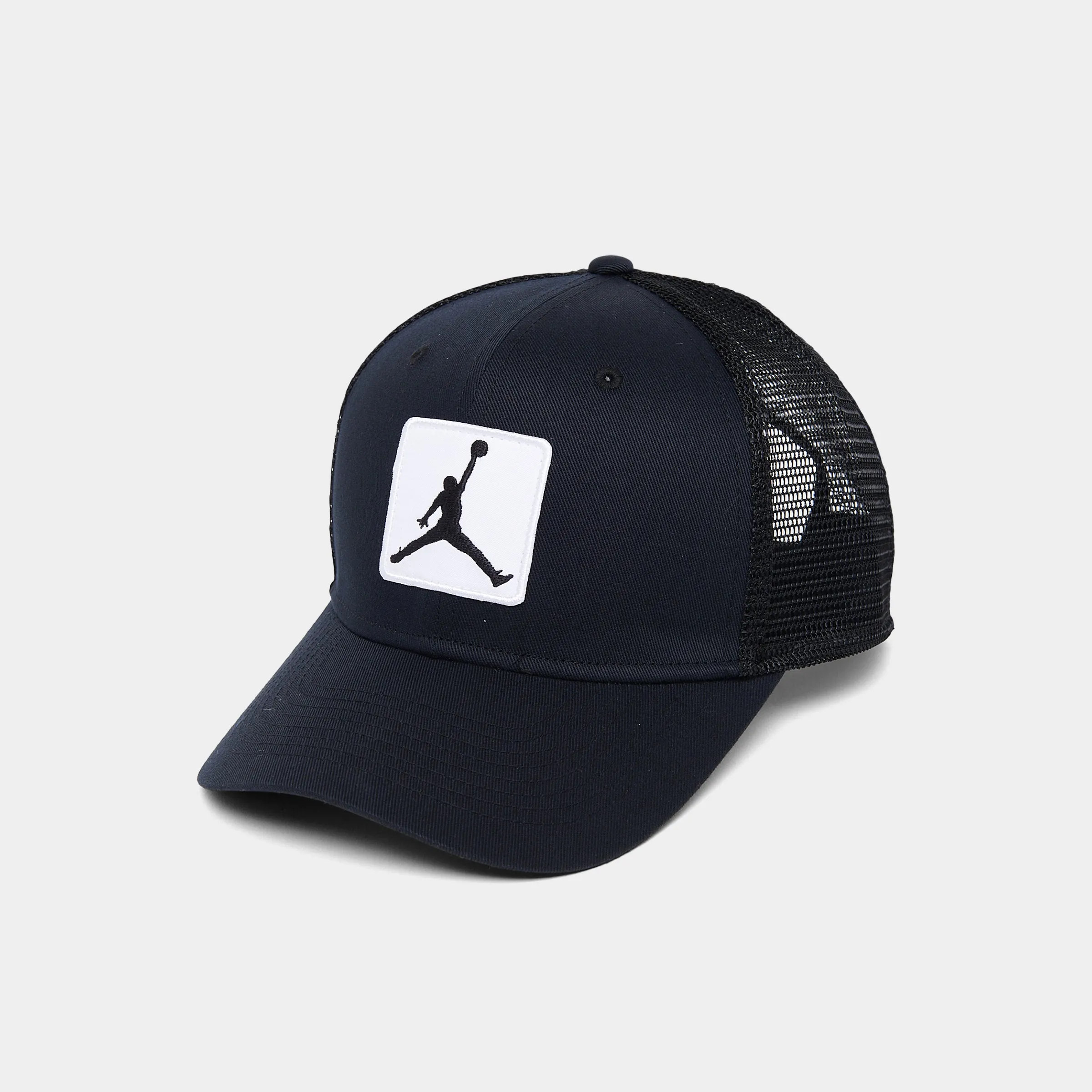 Mens Jordan Jordan Rise Jumpman Patch Trucker Cap Black / White