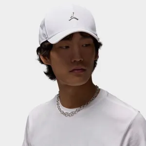 Mens Nike Jordan Rise Structured Metal Jumpman Strapback Cap / White