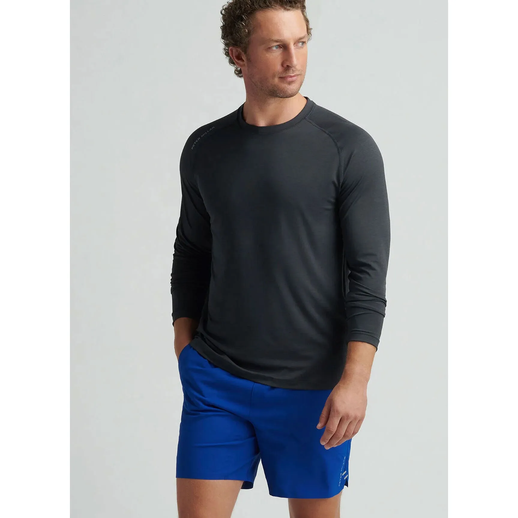 Mens Peter Millar Peter Millar Aurora Performance Long Sleeve T-Shirt - Black*