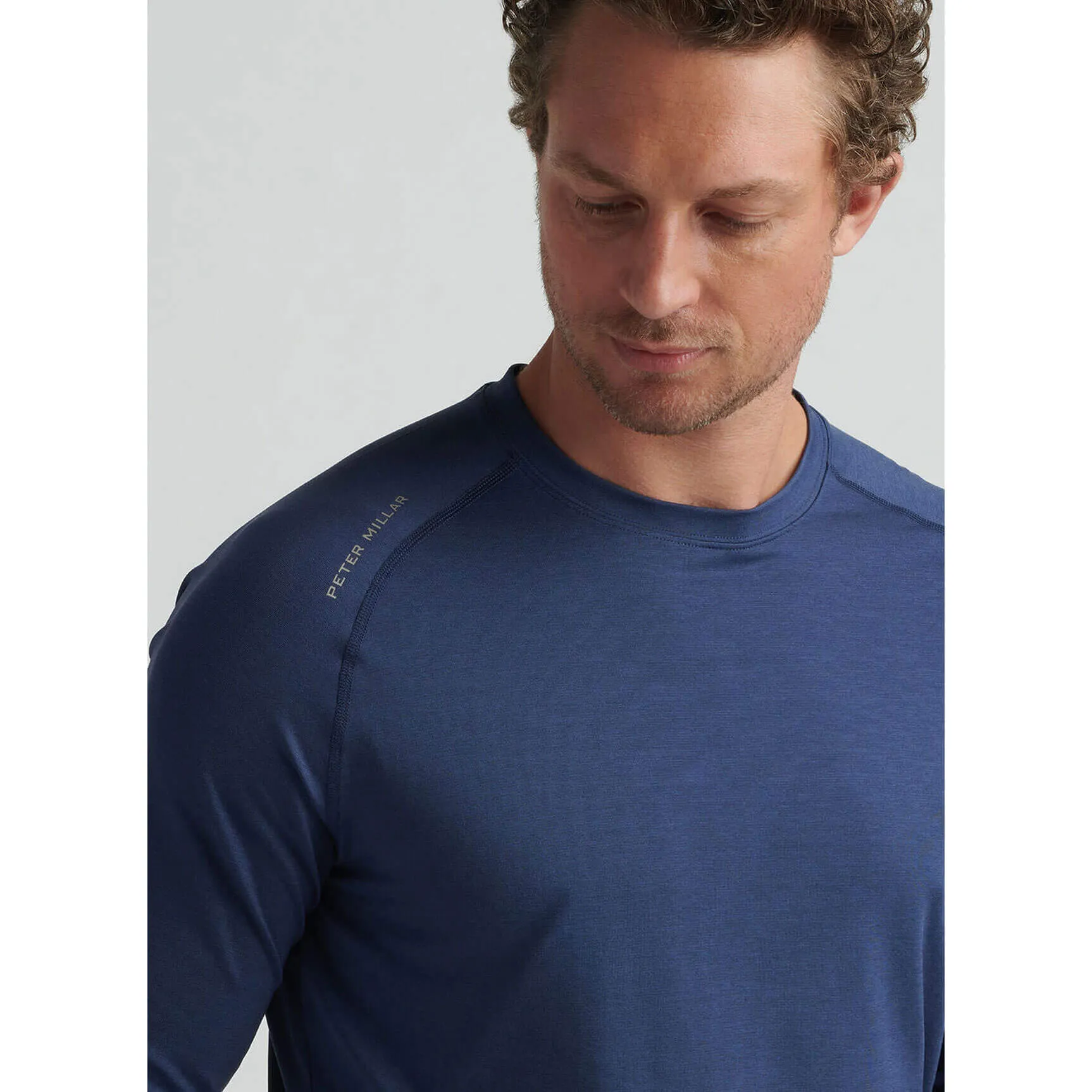 Mens Peter Millar Peter Millar Aurora Performance Long Sleeve T-Shirt - Navy*