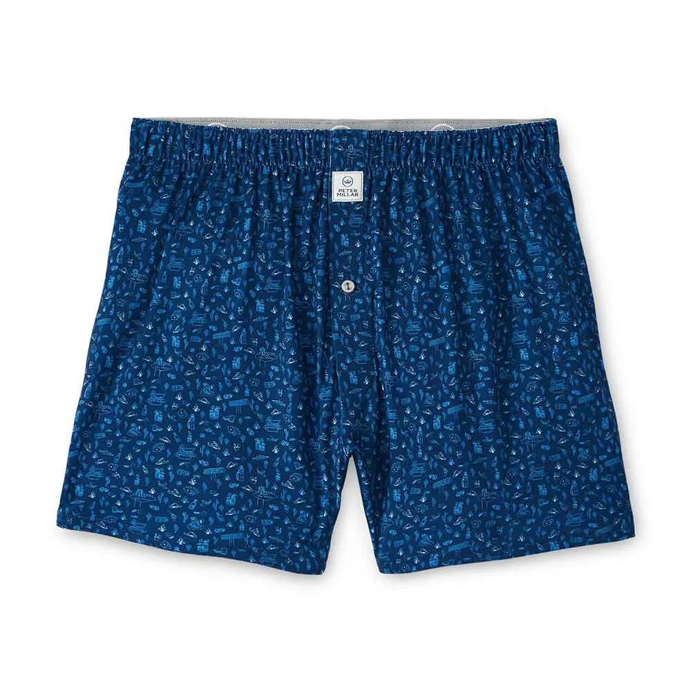 Mens Peter Millar Peter Millar Badlands Bluff Performance Boxers - Navy