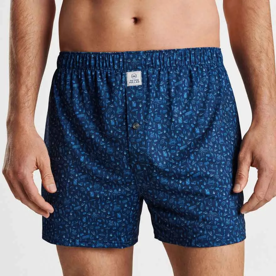 Mens Peter Millar Peter Millar Badlands Bluff Performance Boxers - Navy