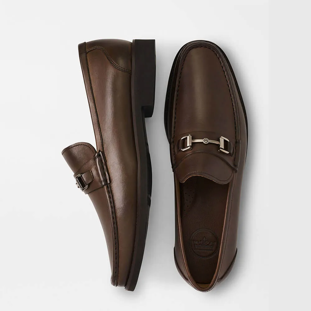 Mens Peter Millar Peter Millar Crown Leather Bit Loafer - Brown*