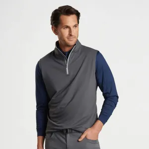 Mens Peter Millar Peter Millar Galway Performance Quarter-Zip Vest - Iron*