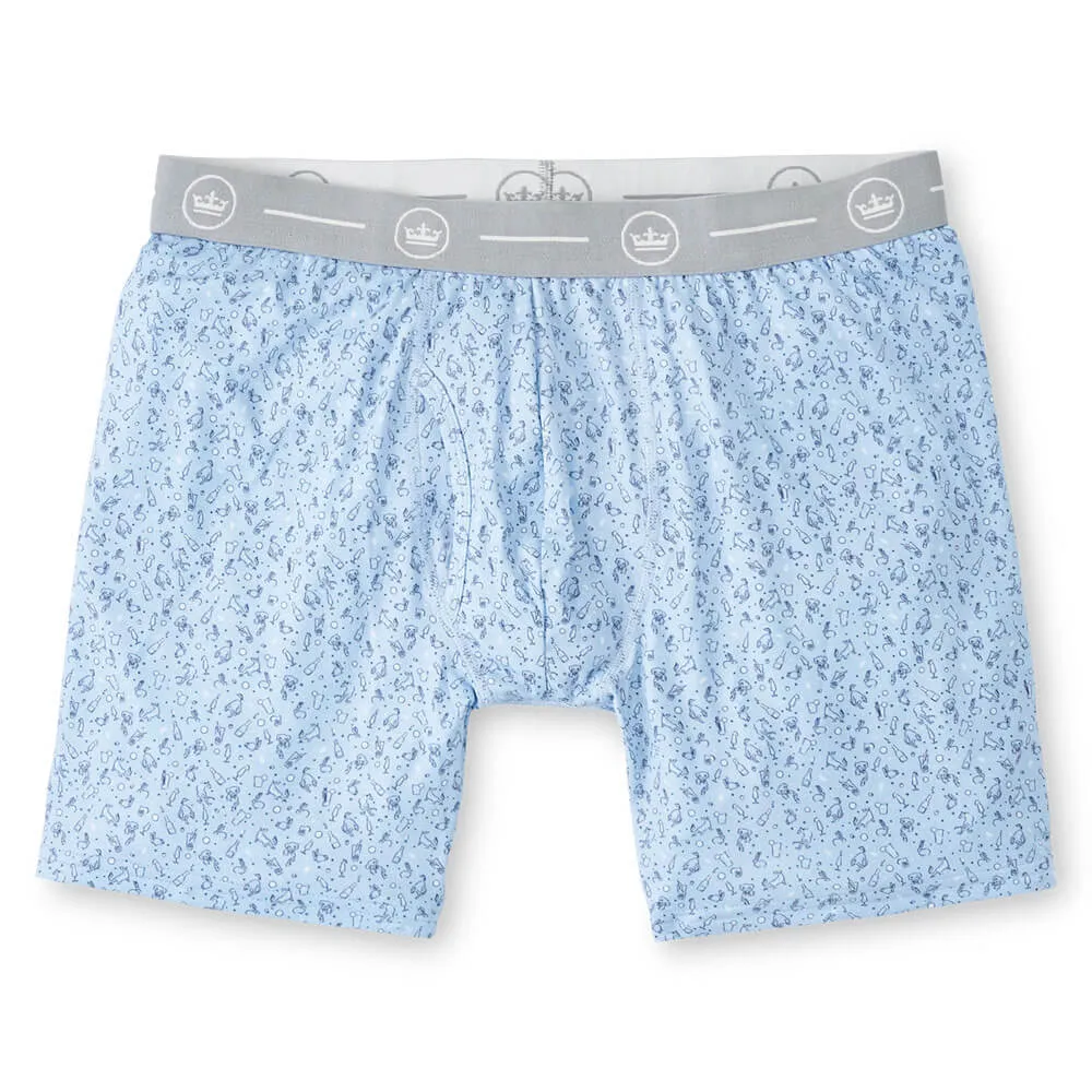 Mens Peter Millar Peter Millar Hair Of The Dog Performance Boxer Briefs - Cottage Blue