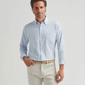 Mens Peter Millar Peter Millar Hanford Performance Twill Classic Fit Sport Shirt - Cottage Blue*