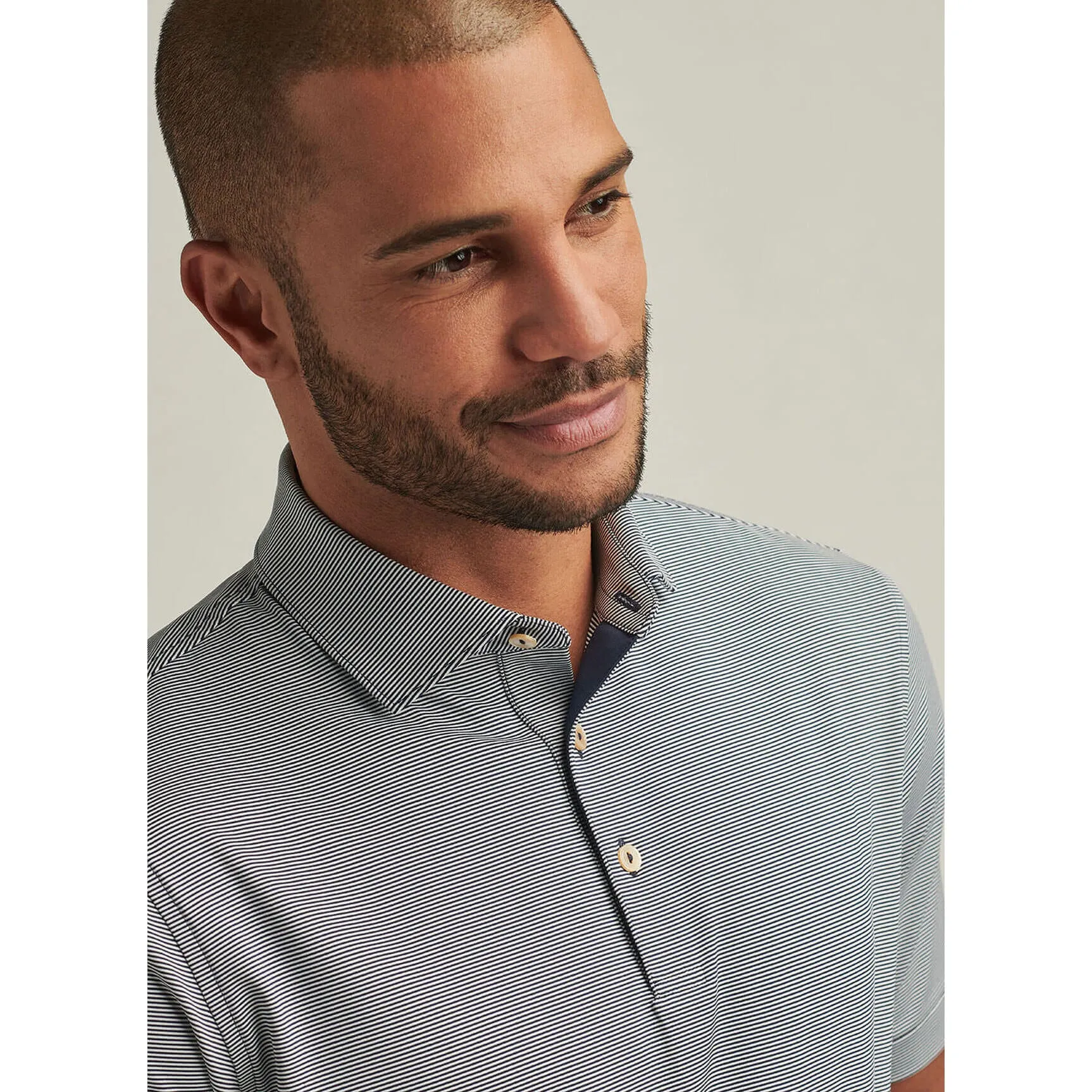Mens Peter Millar Peter Millar Jubilee Stripe Stretch Jersey Polo Shirt - Navy*