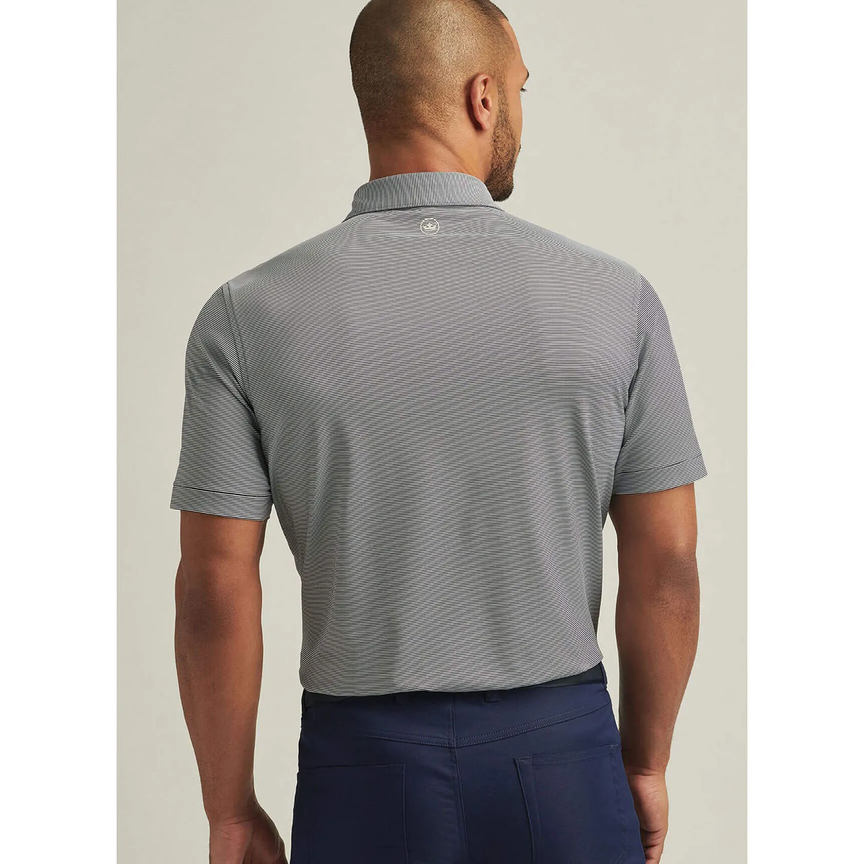 Mens Peter Millar Peter Millar Jubilee Stripe Stretch Jersey Polo Shirt - Navy*