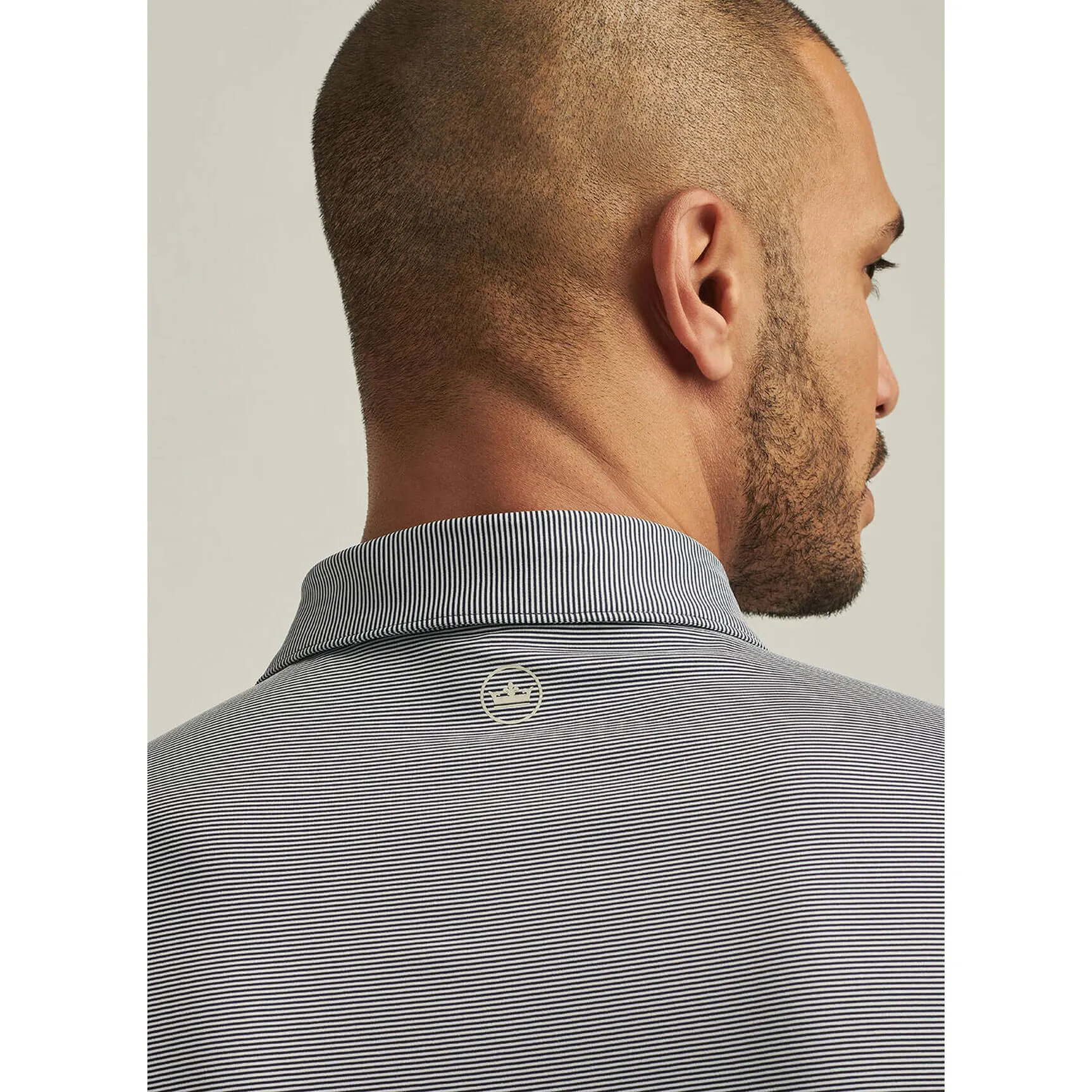 Mens Peter Millar Peter Millar Jubilee Stripe Stretch Jersey Polo Shirt - Navy*