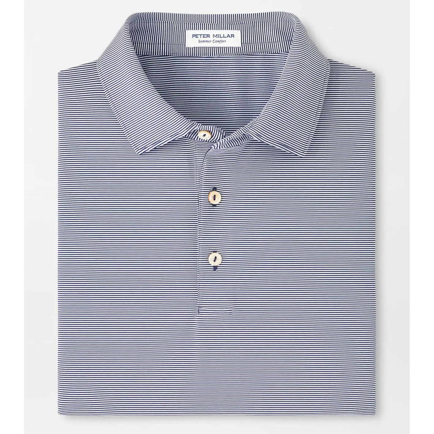 Mens Peter Millar Peter Millar Jubilee Stripe Stretch Jersey Polo Shirt - Navy*