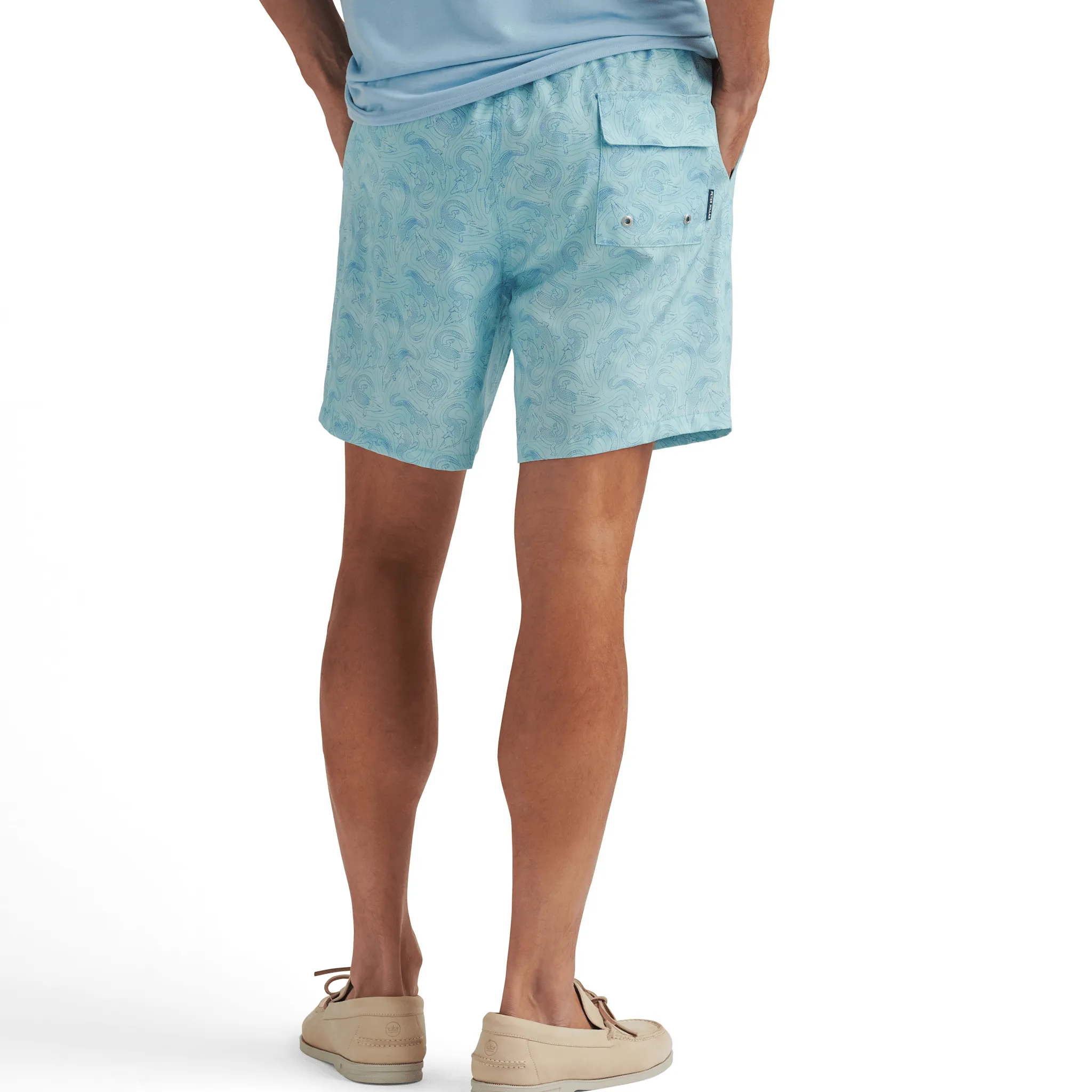 Mens Peter Millar Peter Millar Men's 7-Inch Caiman Islands Swim Trunks - Icy Mint