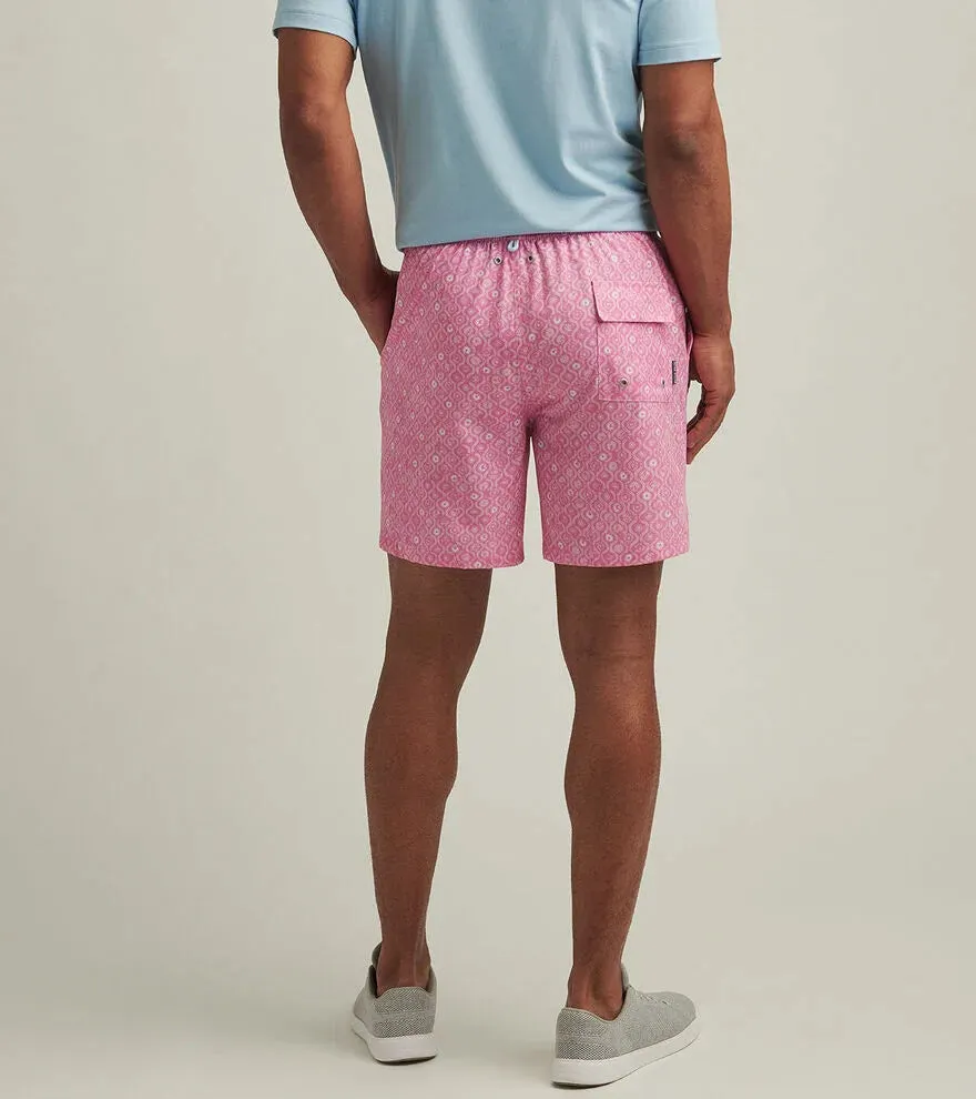 Mens Peter Millar Peter Millar Men's 7-Inch Golden Hour Swim Trunks - Pink Caliente