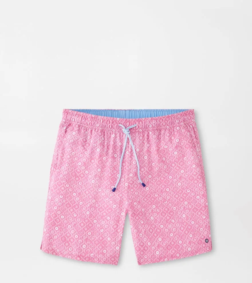 Mens Peter Millar Peter Millar Men's 7-Inch Golden Hour Swim Trunks - Pink Caliente