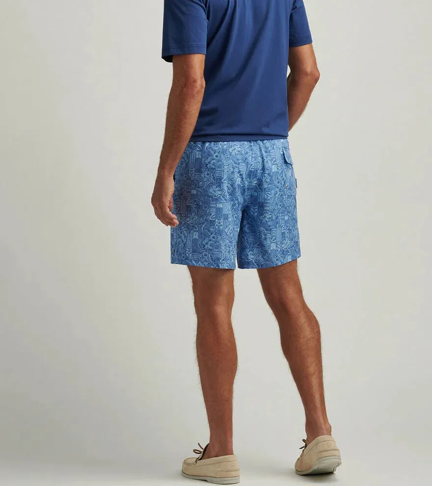 Mens Peter Millar Peter Millar Men's 7-Inch Mai Tai Swim Trunks - Stellar Blue