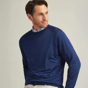 Mens Peter Millar Peter Millar Men's Beaumont Performance Crew Sweater - Navy