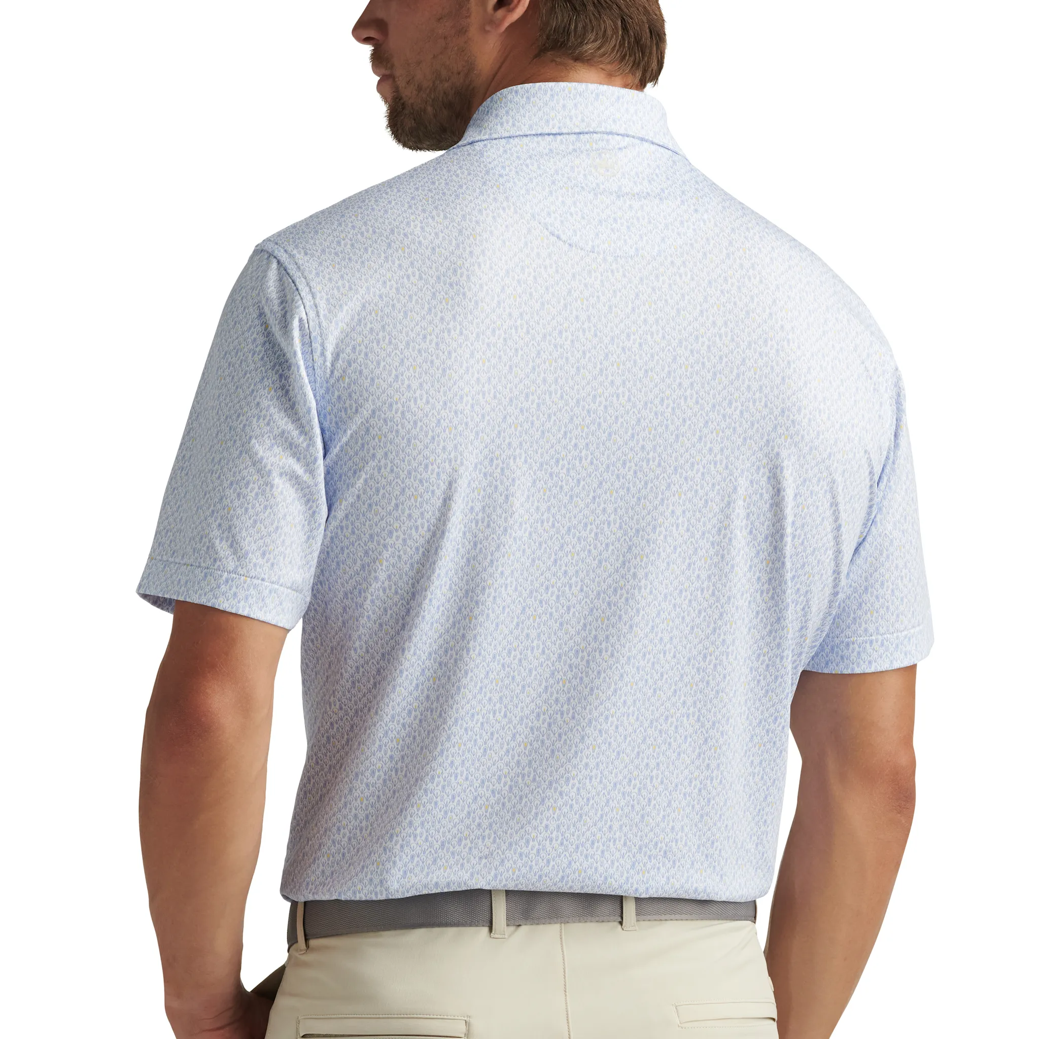 Mens Peter Millar Peter Millar Men's Bright Idea Performance Jersey Polo Shirt - White