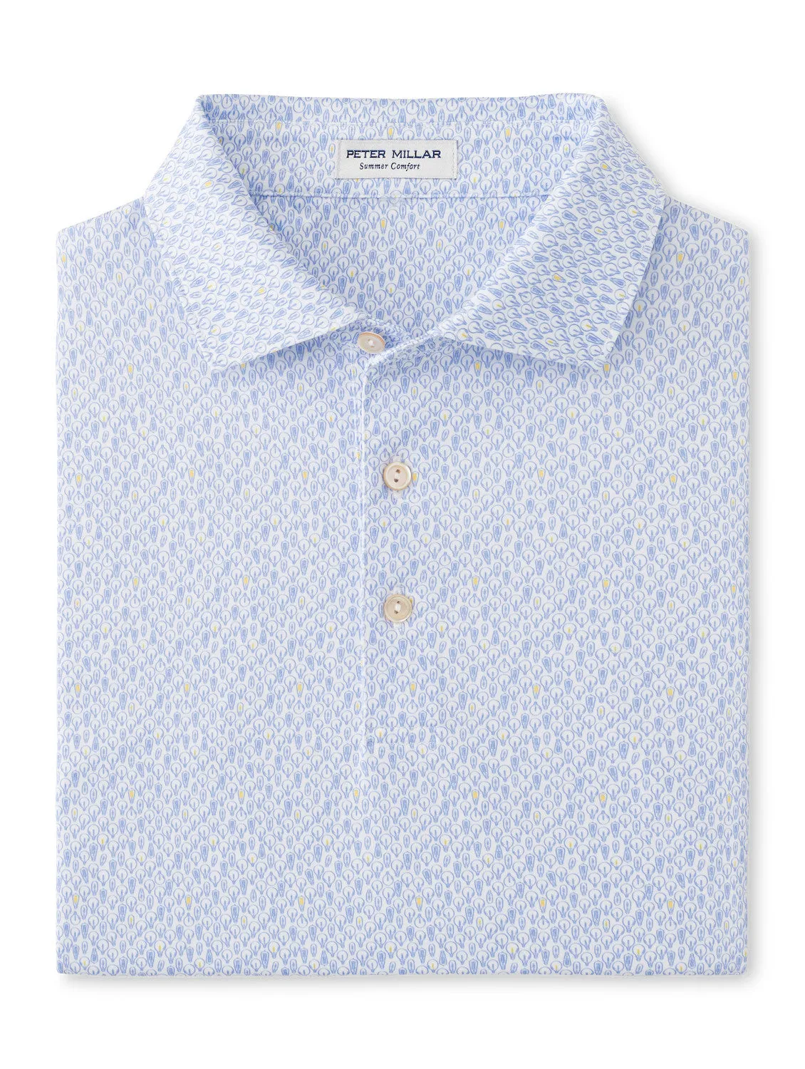 Mens Peter Millar Peter Millar Men's Bright Idea Performance Jersey Polo Shirt - White